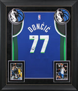 Mavericks Luka Doncic Authentic Signed Blue Nike Framed Jersey BAS #AE09574