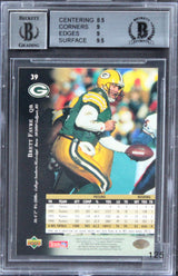 Packers Brett Favre Signed 1995 Upper Deck #39 Card Grade 9 Auto 8 BAS Slabbed