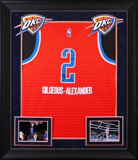 Thunder Shai Gilgeous-Alexander Signed Orange Nike Swingman Framed Jersey BAS