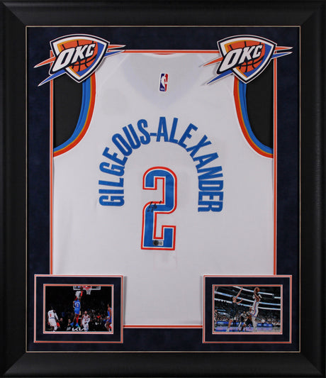 Thunder Shai Gilgeous-Alexander Signed White Nike Swingman Framed Jersey BAS