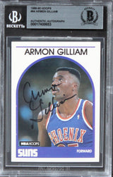 Suns Armon Gilliam Authentic Signed 1989 Hoops #64 Card Autographed BAS Slabbed