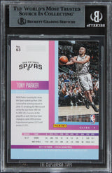 Spurs Tony Parker Authentic Signed 2017 Panini Status #63 Card BAS Slabbed