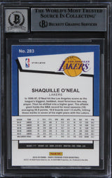 Lakers Shaquille O'Neal Signed 2019 Hoops PS Prizms Flash #283 Auto 10 BAS Slab