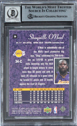 Lakers Shaquille O'Neal Signed 1999 SP Authentic #39 Card Auto 10 BAS Slabbed