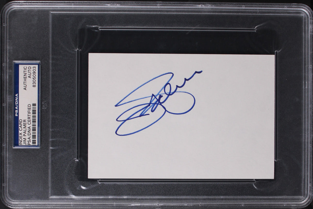 Orioles Jim Palmer Authentic Signed 4x6 Index Card PSA/DNA Slabbed