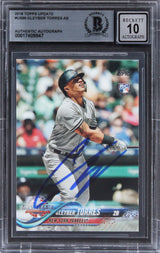 Yankees Gleyber Torres Authentic Signed 2018 Topps Update #US99 Card BAS Slabbed