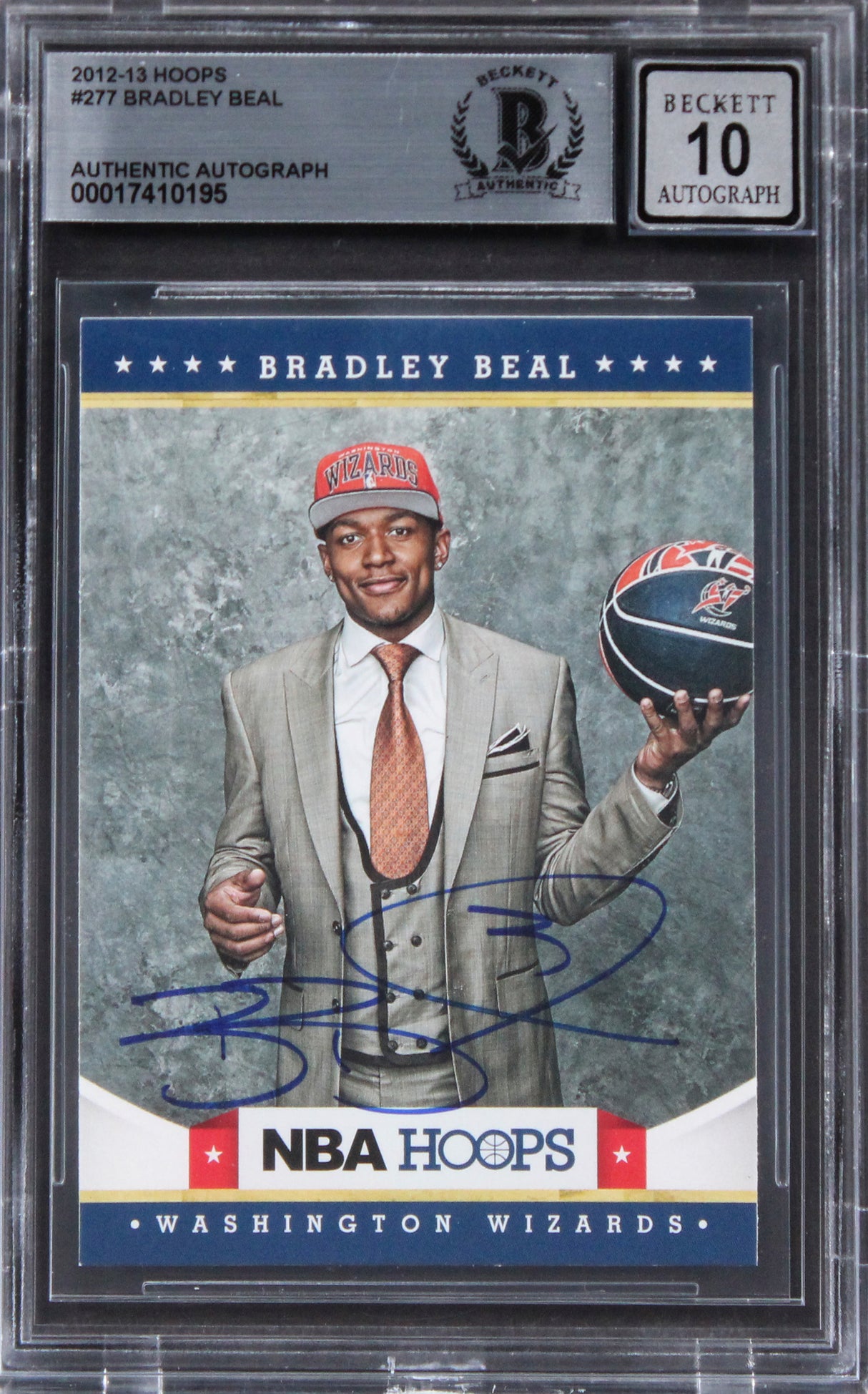 Wizards Bradley Beal Signed 2012 Hoops #277 Rookie Card Auto 10 BAS Slabbed