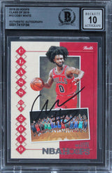 Bulls Coby White Signed 2019 Hoops Class 2019 #13 Rookie Card Auto 10 BAS Slab