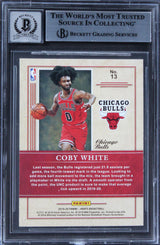 Bulls Coby White Signed 2019 Hoops Class 2019 #13 Rookie Card Auto 10 BAS Slab