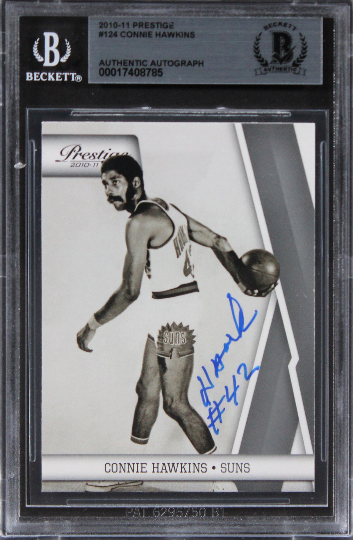 Suns Connie Hawkins Authentic Signed 2010 Prestige #124 Card BAS Slabbed