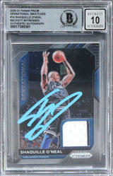 Shaquille O'Neal Signed 2020 Panini Prizm Swatches #14 Card Auto 10 BAS Slab 1