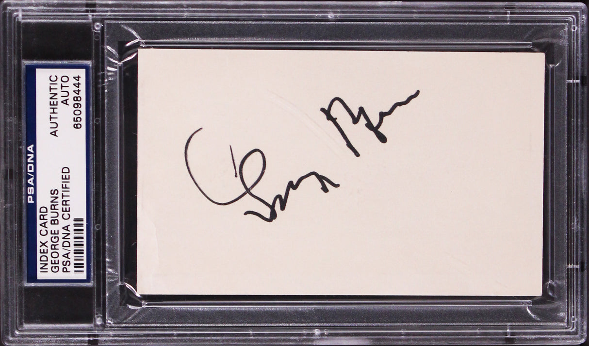 George Burns The Sunshine Boys Authentic Signed 3x5 Index Card PSA/DNA Slabbed