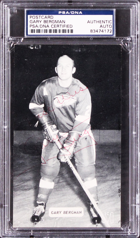 Red Wings Gary Bergman Authentic Signed 3.25x5.5 Photo PSA/DNA Slabbed