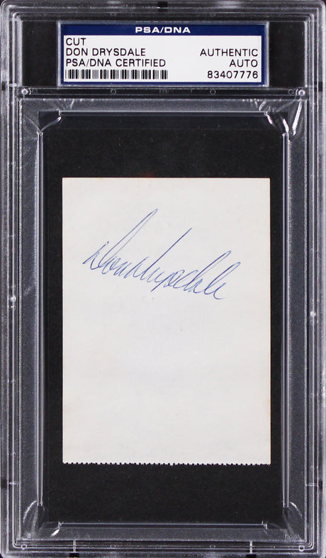 Dodgers Don Drysdale Authentic Signed 2.75x3.75 Cut Signature PSA/DNA Slabbed