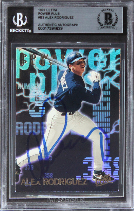 Mariners Alex Rodriguez Authentic Signed 1997 Ultra Power Plus #B3 Card BAS Slab