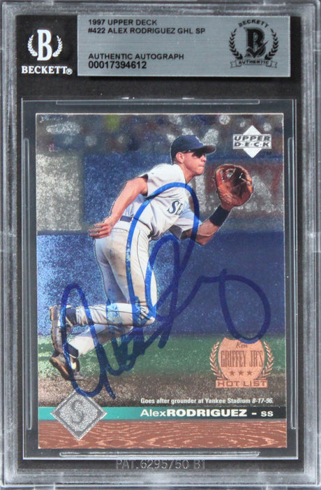 Mariners Alex Rodriguez Authentic Signed 1997 Upper Deck #422 Card BAS Slabbed