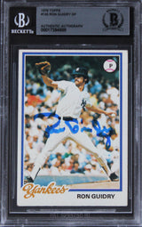 Yankees Ron Guidry Authentic Signed 1978 Topps #135 Card Autographed BAS Slabbed