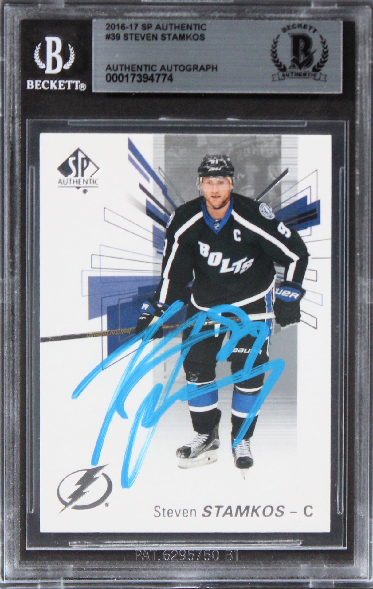 Lightning Steven Stamkos Authentic Signed 2016 SP Authentic #39 Card BAS Slabbed