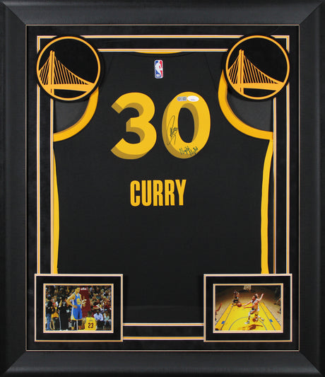 Stephen Curry "Night Night" Signed Black Nike 2023 City Ed. Framed Jersey JSA