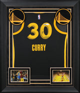 Stephen Curry "Night Night" Signed Black Nike 2023 City Ed. Framed Jersey JSA