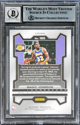 Lakers Magic Johnson Signed 2023 Panini Prizm Silver #185 Card Auto 10! BAS Slab