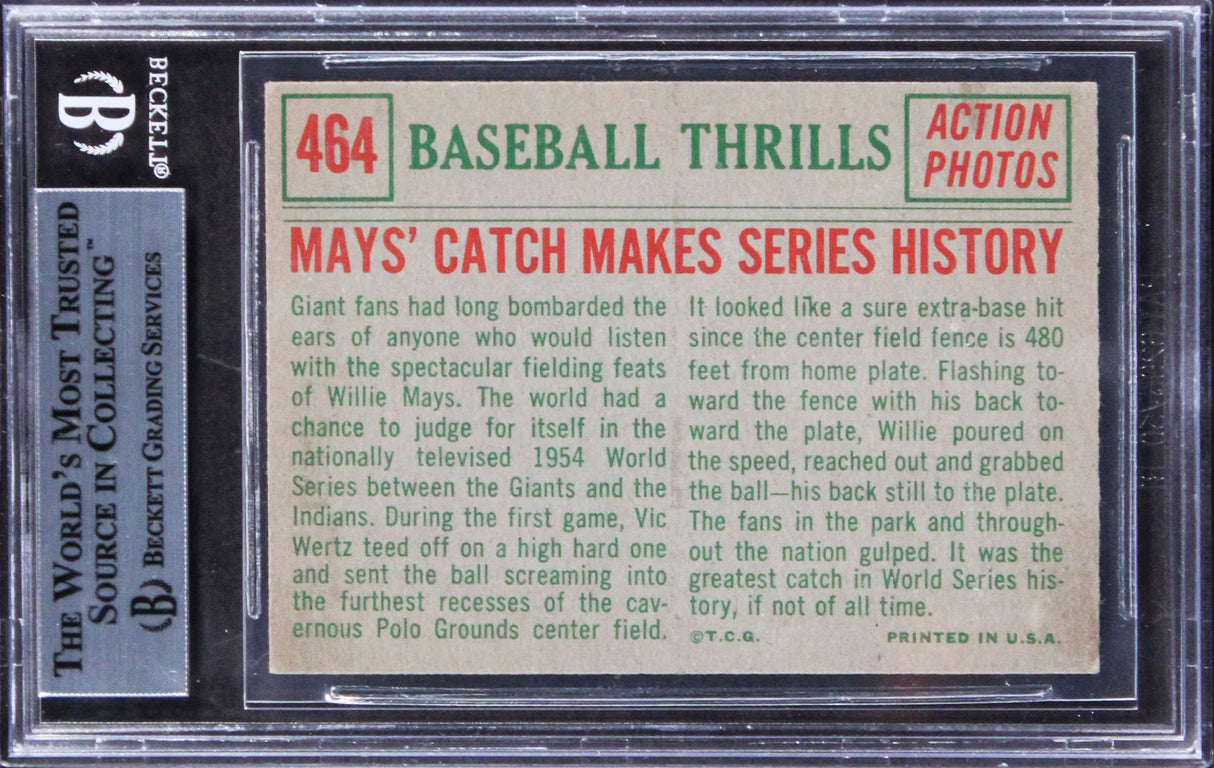 Giants Willie Mays Authentic Signed 1959 Topps #464 Card Autographed BAS Slabbed