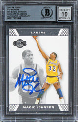 Lakers Magic Johnson Signed 2007 Topps Co-Signers #32 Card Auto 10! BAS Slabbed