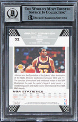 Lakers Magic Johnson Signed 2007 Topps Co-Signers #32 Card Auto 10! BAS Slabbed