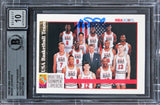 Lakers Magic Johnson Authentic Signed 1992 NBA Hoops Card Auto 10! BAS Slabbed