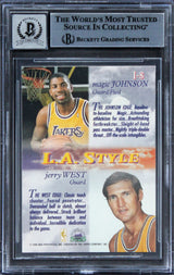 Lakers Magic Johnson Signed 1996 Topps Stars Imagine #8 Card Auto 10! BAS Slab