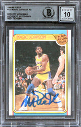 Lakers Magic Johnson Authentic Signed 1988 Fleer #123 Card Auto 10! BAS Slabbed