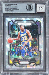 Lakers Magic Johnson Signed 2023 Panini Prizm Ice #185 Card Auto 10! BAS Slabbed