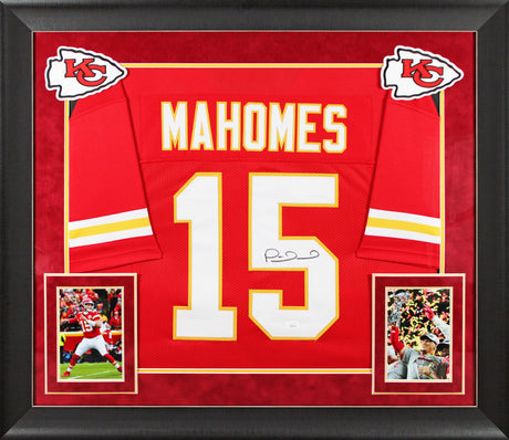 Patrick Mahomes Authentic Signed Red Pro Style Framed Jersey Autographed JSA