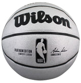 Lakers Magic Johnson Authentic Signed Silver Wilson Basketball BAS Witnessed