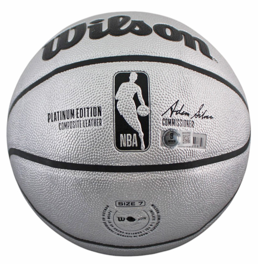 Lakers Magic Johnson Authentic Signed Silver Wilson Basketball BAS Witnessed