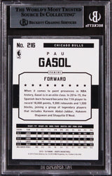 Bulls Pau Gasol Authentic Signed 2015 Hoops #216 Card Autographed BAS Slabbed