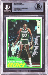 Celtics Robert Parish Authentic Signed 1981 Topps #6 Card Autographed BAS Slab