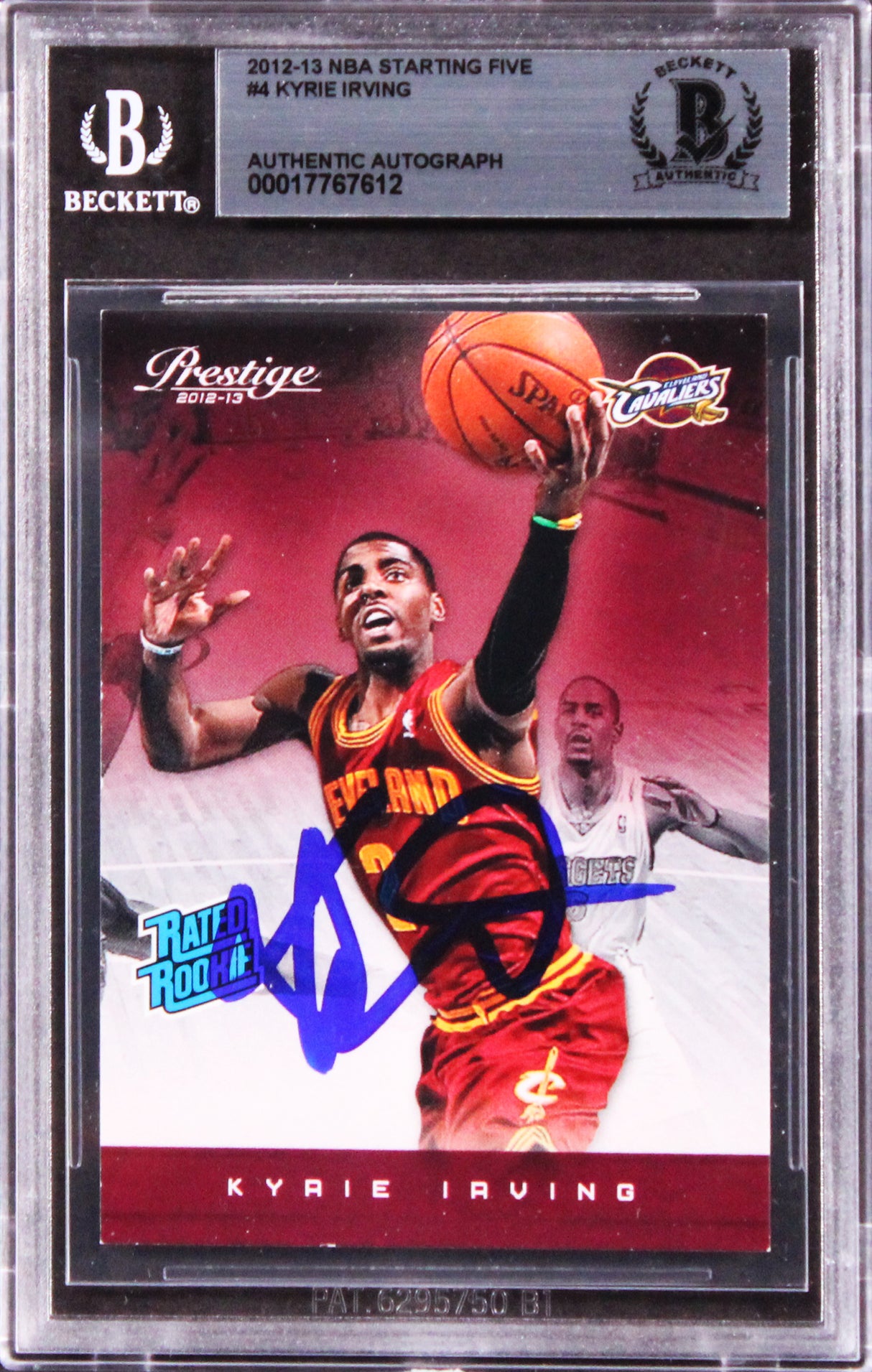 Cavaliers Kyrie Irving Signed 2012 NBA Starting Five #4 Rookie Card BAS Slabbed