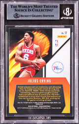 76ers Julius Erving Signed 2019 Panini Prizm Fearless #17 Card BAS Slabbed