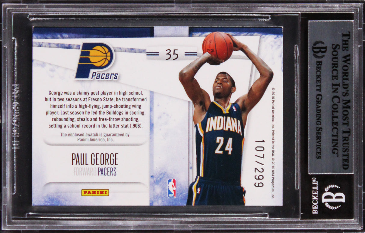 Pacers Paul George Signed 2010 Rookies & Stars Longevity #35 Card BAS Slabbed