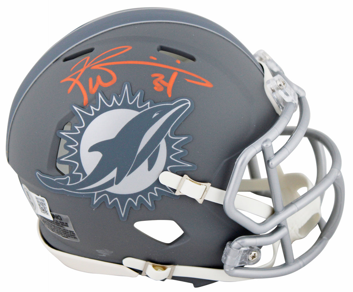 Dolphins Ricky Williams Authentic Signed Slate Speed Mini Helmet BAS Witnessed