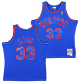 Knicks Patrick Ewing Authentic Signed Blue Mitchell & Ness Jersey BAS Witnessed