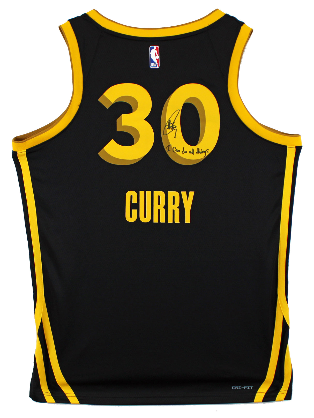 Stephen Curry "I Can Do All Things" Signed Black Nike 2023 City Ed. Jersey BAS W