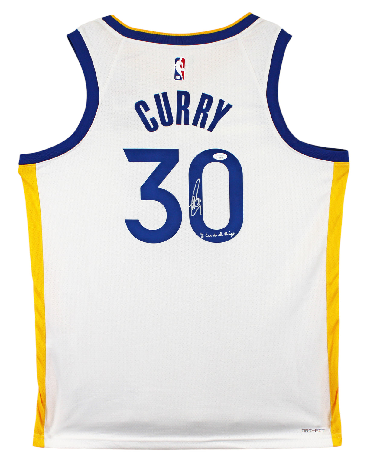 Stephen Curry "I Can Do All Things" Signed White Nike Association Ed. Jersey JSA