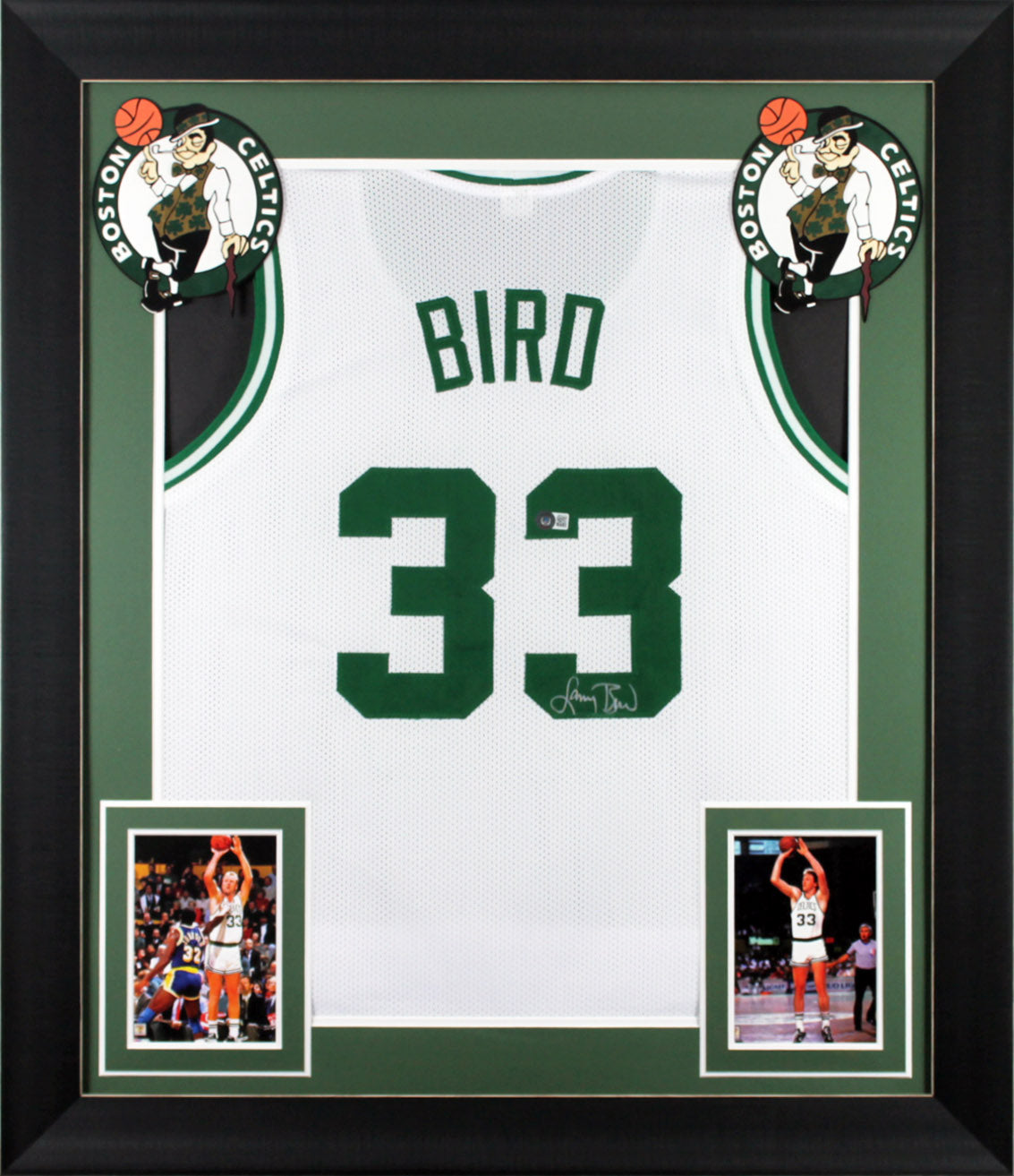 Larry Bird Authentic Signed White Pro Style Framed Jersey Autographed BAS