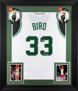 Larry Bird Authentic Signed White Pro Style Framed Jersey Autographed BAS