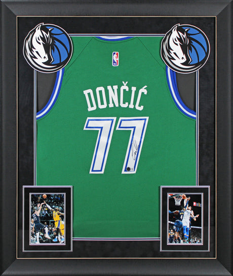 Mavericks Luka Doncic Authentic Signed Green Nike Swingman Jersey BAS #AE09634