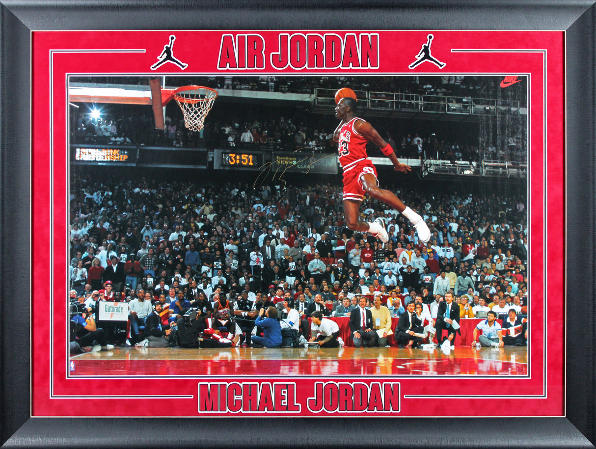 Bulls Michael Jordan Authentic Signed 24x36 Framed Poster JSA #XX52321