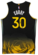 Warriors Stephen Curry Signed Black Nike Rose City Edition Authentic Jersey BAS