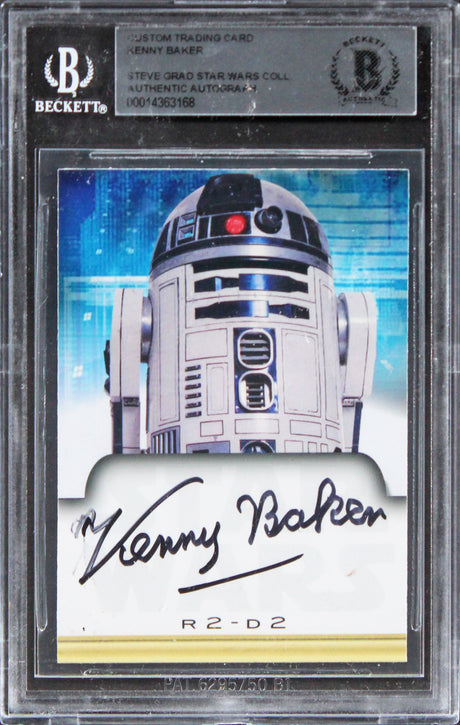 Kenny Baker Star Wars Authentic Signed Custom Trading Card BAS Slabbed 2